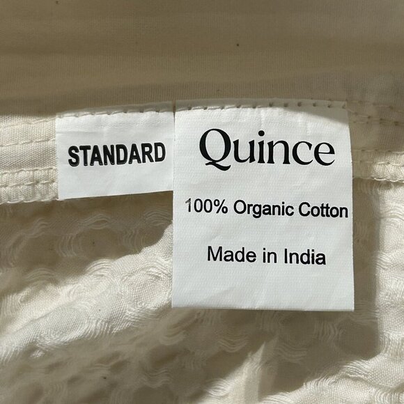Quince Organic Luxe Honeycomb Sham Set of 2 Standard Undyed Pillow Cases Cream - Picture 6 of 9